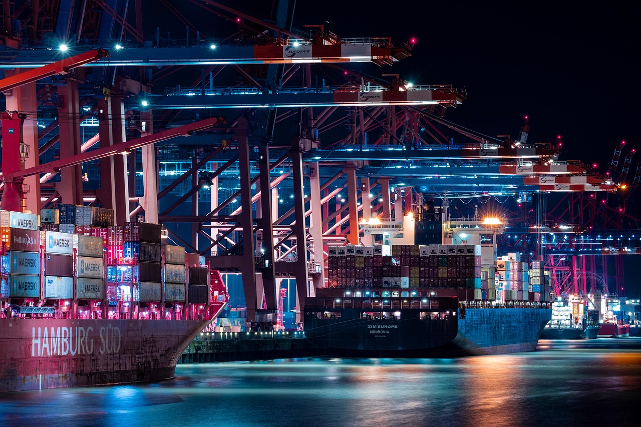 Terminal portuaire de nuit